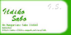 ildiko sabo business card